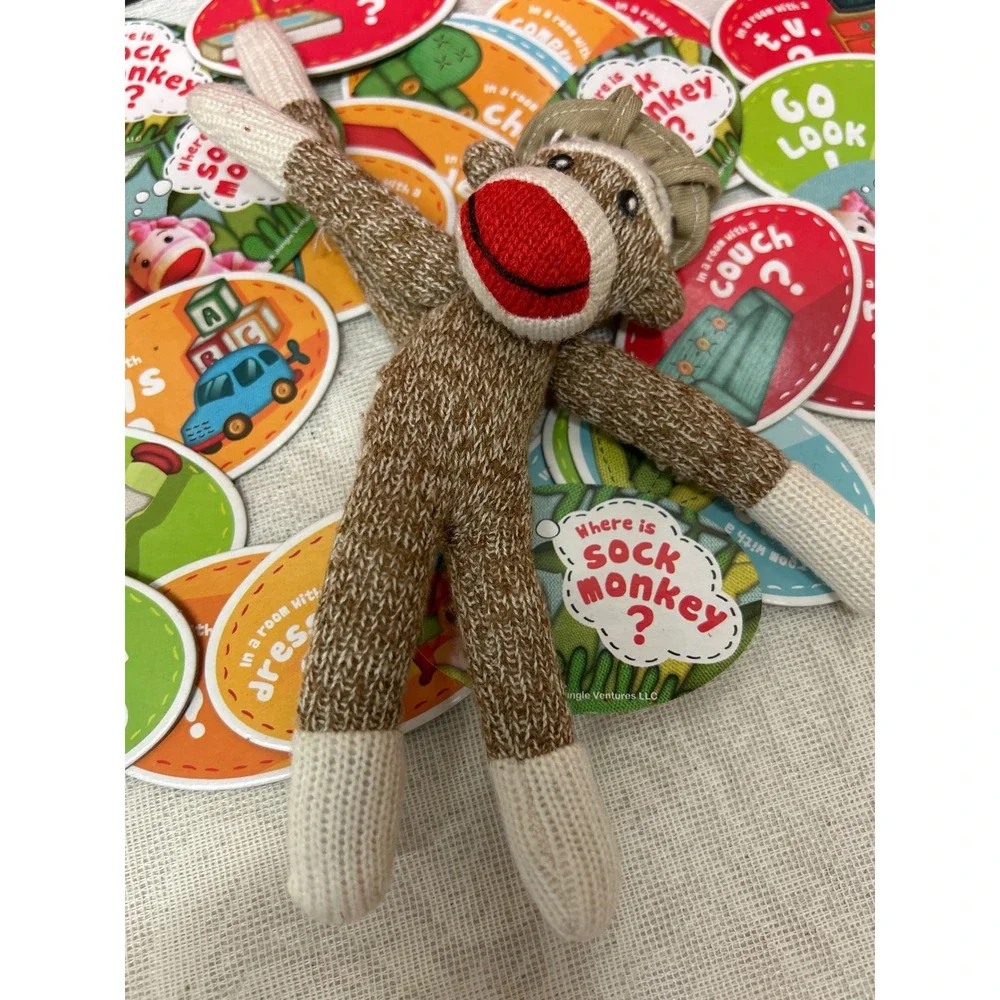 Where is Sock Monkey Hide and Seek Game Cardinal Industries 2010 Plush and Cards